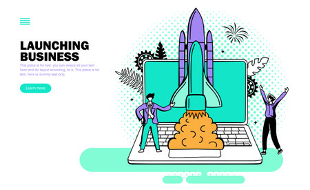 start up team work concept. business launchのイラスト素材