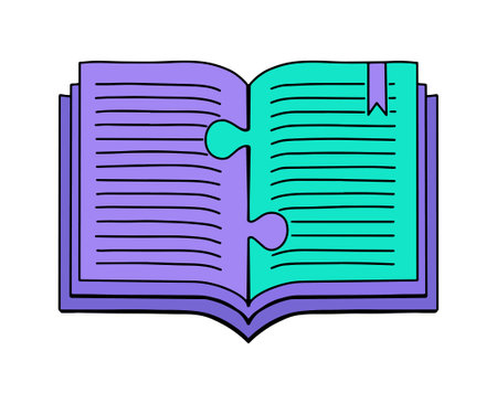 open book jigsaw puzzle vector illustrationのイラスト素材