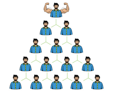 hierarchy structure, organization structure illustration vector hand drawn