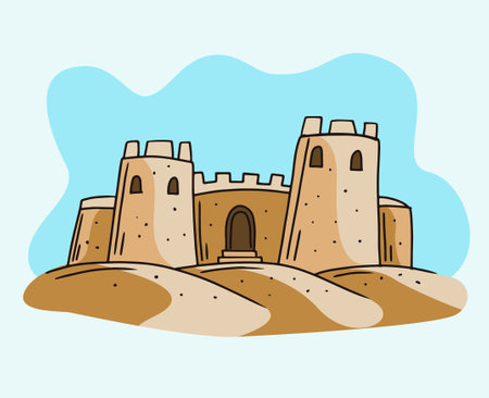 sand castle fort beach vectorのイラスト素材