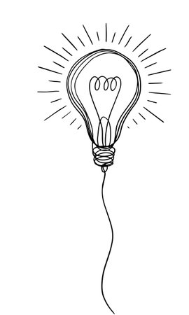 light bulb hand drawn vector illustrationのイラスト素材