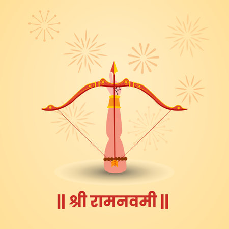 happy ram navami india festival greeting vectorのイラスト素材