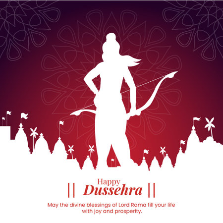 happy dussehra, greeting, wishes india hindu festival vectorのイラスト素材