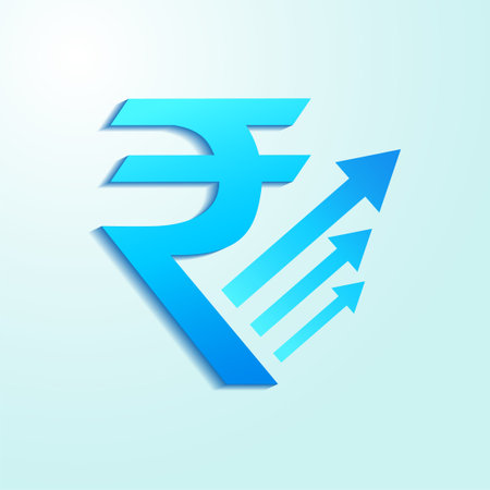 indian currency, rupee growth concept vectorのイラスト素材