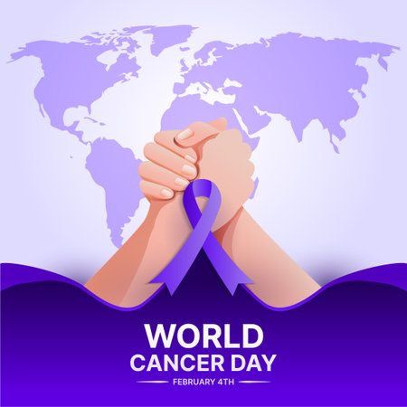 world cancer day poster, cancer awareness banner, fight against cancer vectorのイラスト素材
