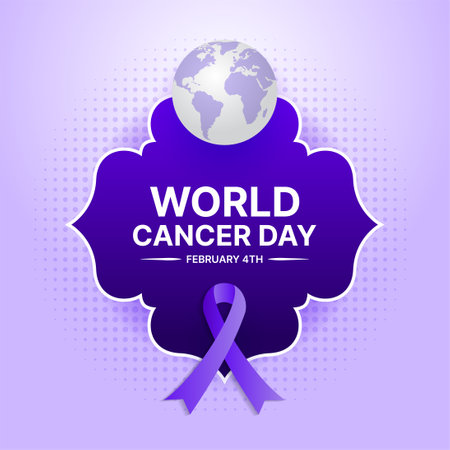 world cancer day poster, cancer awareness banner vectorのイラスト素材