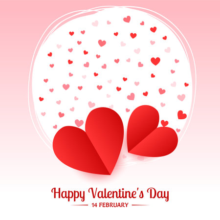 happy valentines day greeting with hearts design vectorのイラスト素材
