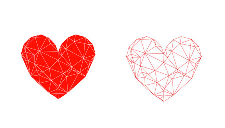 triangular heart shape design vectorのイラスト素材