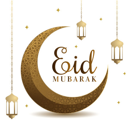 ramzan mubarak greeting with islamic design lantern and eid moon vectorのイラスト素材