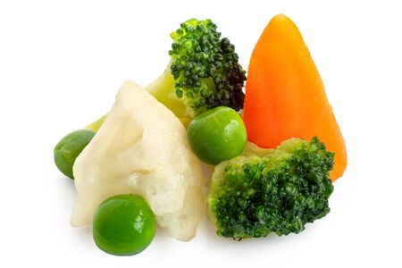 Pile of mixed vegetables isolated on white.の写真素材