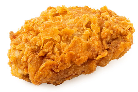 Crispy fried chicken thigh isolated on white.の写真素材