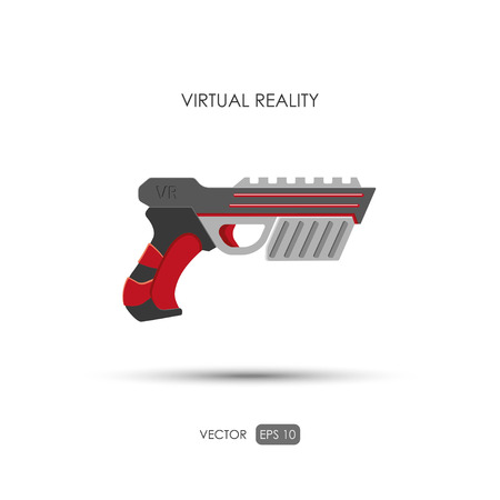 Gun for virtual reality system. Game weapons. Vector illustrationのイラスト素材