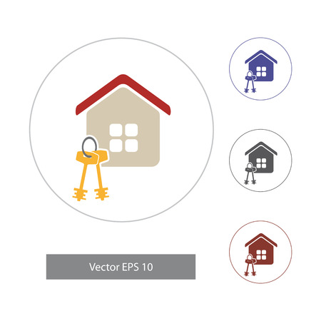 Vector illustration in flat style. Home iconsのイラスト素材