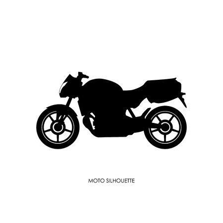 Black silhouette of a sports bike on a white background. Vector illustrationのイラスト素材