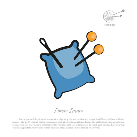 Pillow for needles and pins. Handmade products icon. illustrationのイラスト素材