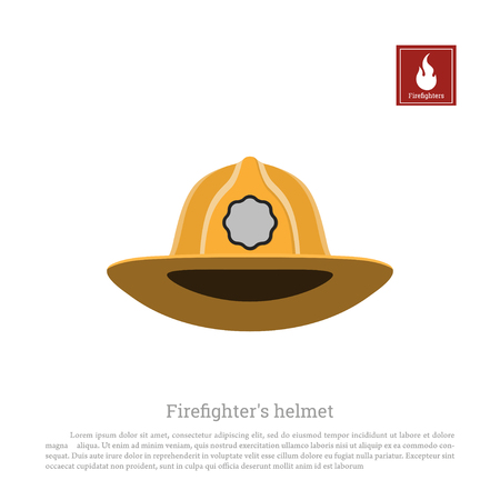 Helmet of a firefighter on a white background. Icon firemans hats in flat styleのイラスト素材