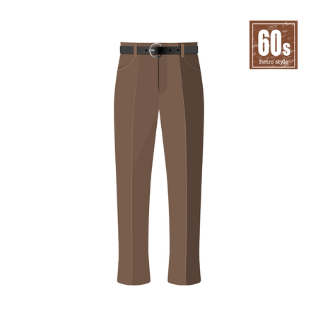 Retro trousers in realistic style vector illustration.のイラスト素材