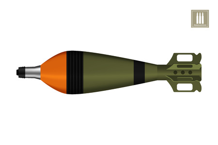 Detailed realistic image of tank mine. Army rocket explosive. Weapon icon. Military object. Vector illustrationのイラスト素材