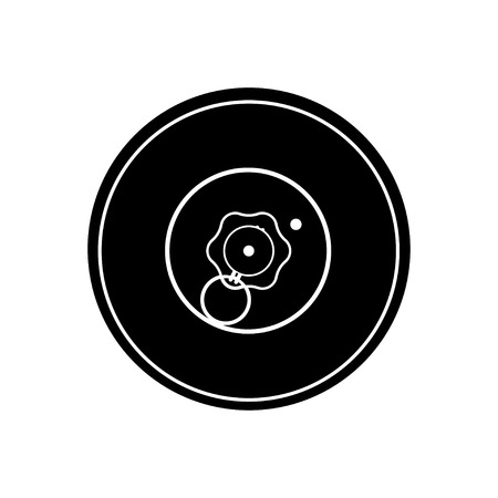 Black silhouette of anti-tank mine. Army explosive. Weapon icon. Military objectのイラスト素材