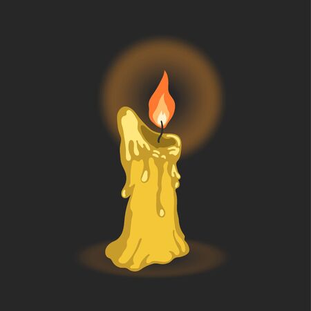 Cartoon candle. Memorial day symbol. Spiriluality scene. Religion ceremony icon. Vector illustrationのイラスト素材