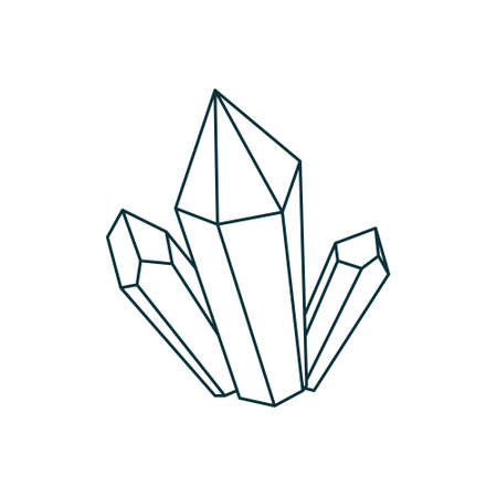 Outline crystal icon. Magical gem. Isolated esoteric drawing.のイラスト素材