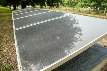 Solar Panels In The Parkの写真素材