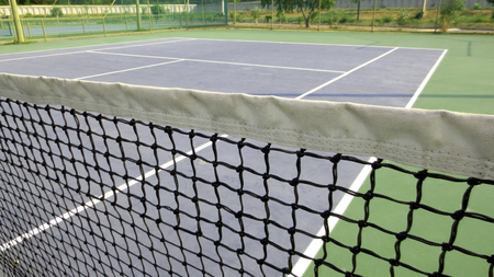Tennis court on a sunny day, Thailandの写真素材