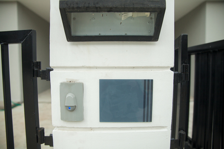 modern door bell with lampの写真素材