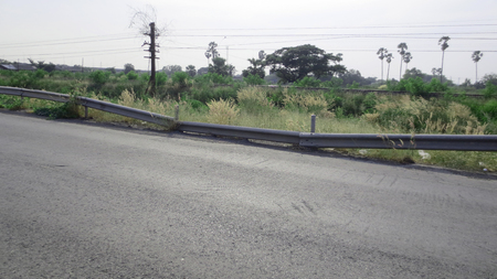Rail guards on the road in the thailandの写真素材