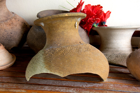 Old antique pottery, old thai styleの写真素材