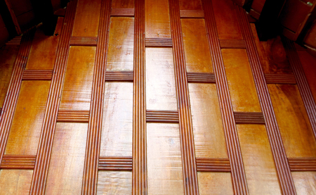 Wooden pavilion wall in Thailand, old thai styleの写真素材