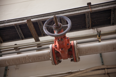 Valve water pipe of office modern buildingの写真素材