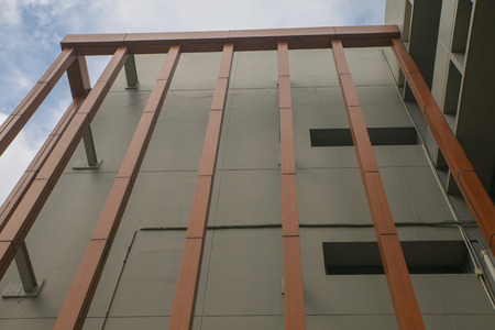 Slat wall of the  modern building at thailandの写真素材