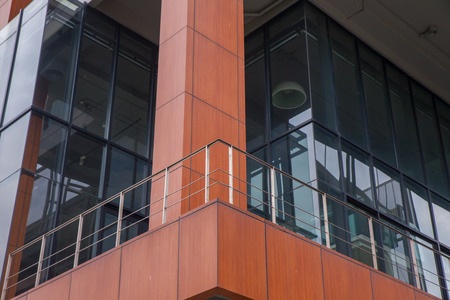 Glass wall in the modern office buildingの写真素材