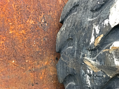 stacked of Old truck tire in Thailandの写真素材