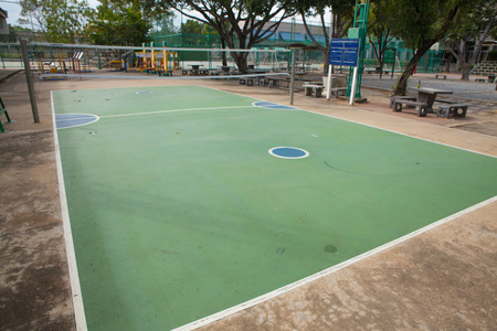 Rattan ball court at noon in thailandの写真素材