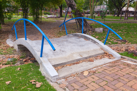 Small concrete bridge in the park at thailandの写真素材