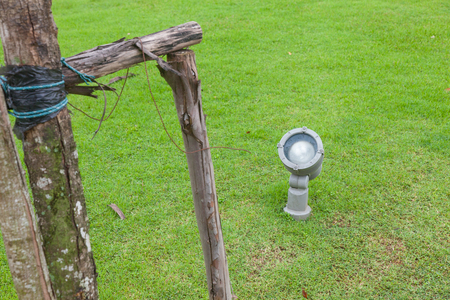 outdoor Spotlighting on ground in the gardenの写真素材