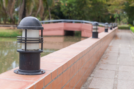 outdoor small Lamp in the garden at thailandの写真素材