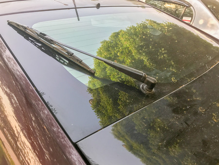 Back wind shield wiper of the carの写真素材