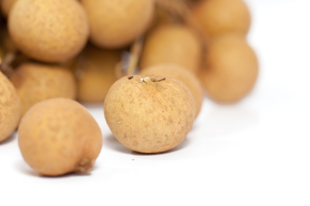 close up longan isolated on white background