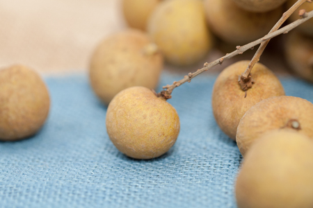 close up  bunch of longan on white backgroundの写真素材