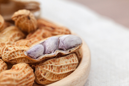 close up of boiled peanuts in thailandの写真素材
