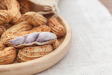 close up of boiled peanuts in thailandの写真素材