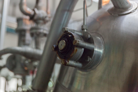 close up machine in textile factoryの写真素材