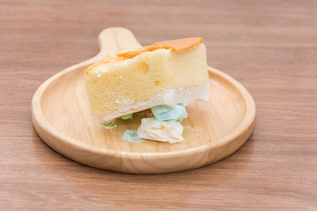 close up of messy cake after dropping