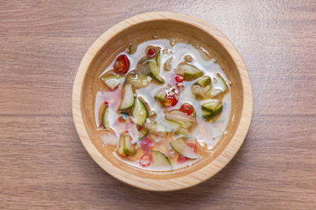 close up of Thai Cucumber Relish sauceの写真素材