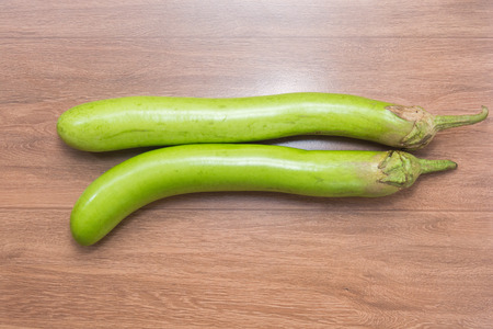 close up of Raw Green Eggplant vegetableの写真素材