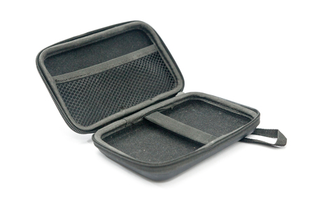 inside of the protection bag with zipper isolated on whiteの写真素材
