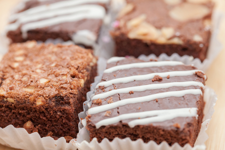 close up of piece of brownie cakeの写真素材